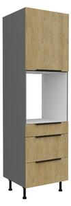 Potravinová kuchyňská skříňka na troubu Carminia 60 DPS-215 3S1F PREMIUM BOX (dub cremona + antracit)