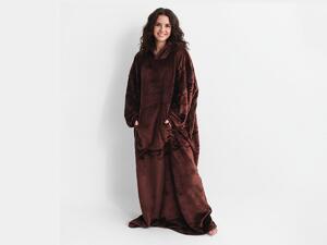 XPOSE® Mikinová deka (prodloužená) - tmavě hnědá