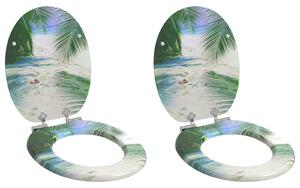 Toaletní prkno 2 pcs Zelená 44 x 38 cm Kompozitní dřevo 3414547