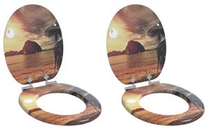 Toaletní prkno 2 pcs Oranžová 44 x 38 cm Kompozitní dřevo 3414548