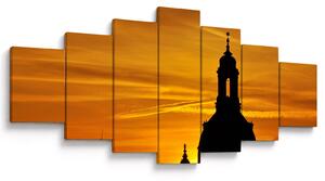 Obraz kostelu v západu slunce (210x100 cm)