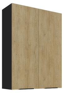 Horní kuchyňská skříňka Carminia 80 G-108 2F (dub cremona + černá)