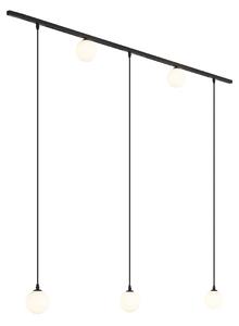 Moderní kolejnicový systém černý se 2 bodovými a 3 závěsnými světly 1-fázový - Slimline Eira