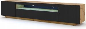 TV stolek Aura 200 univerzální stojící / závěsný artisan černý mat + LED