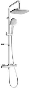 Mexen KX33 odkrytý sprchový set s dešťovou sprchovou hlavicí a termostatickou sprchovou baterií, Chromovaná - 771503391-00