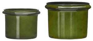 Kovový květináč Hoop Green Menší