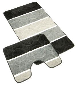 Bellatex koupelnové předložky SADA AVANGARD 60x100 + 60x50 cm Kolo černá, šedá
