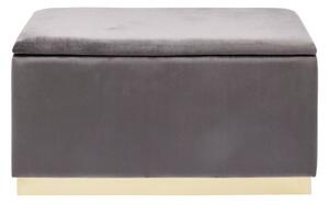 Hnědo-šedá sametová lavice s úložným prostorem Kare Design Cherry