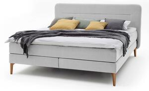 Světle šedá čalouněná dvoulůžková postel s matrací Meise Möbel Massello, 160 x 200 cm