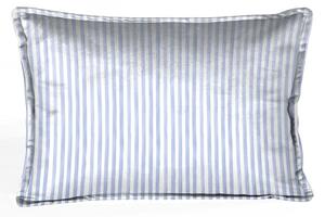 Bílý sametový polštář s modrými pruhy Velvet Atelier Pajamas, 50 x 35 cm