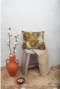 Béžový polštář s motivem slunečnic Really Nice Things Sunflower, 45 x 45 cm