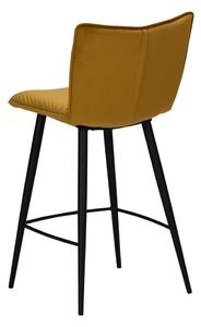 Žlutá sametová barová židle DAN-FORM Denmark Join, výška 93 cm