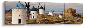 Obraz - Větrné mlýny Consuegra, Španělsko (170x50 cm)
