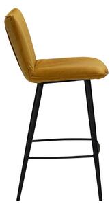 Žlutá sametová barová židle DAN-FORM Denmark Join, výška 93 cm