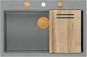 Quadron Marc dřez graniteq 76x50 cm šedá/grafitová/onyx HQM7650U5_PVDC1