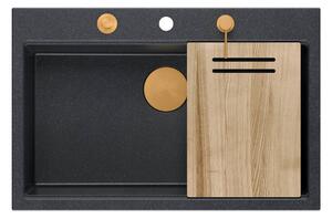 Quadron Marc dřez graniteq 76x50 cm černá HQM7650U8_PVDC1