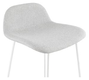 Světle šedá barová stolička s bílými nohami Kokoon Vancouver Mini, výška sedu 66 cm