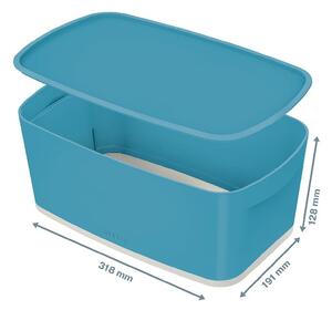 Modrý úložný box s víkem Leitz Cosy, objem 5 l