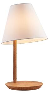 Lucande Jinda stolní lampa, dřevo, látka, bílá
