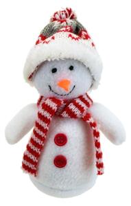 Sněhulák pletenou čepičkou a šálou 14 cm