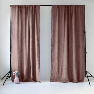 Starofialový lněný závěs s tunýlkem Linen Tales Night Time, 250 x 140 cm