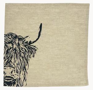 Sada lněných ubrousků Highland Cow, 2 díly