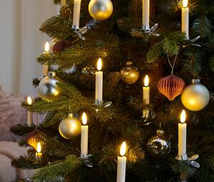 Svíčky na vánoční stromeček s LED, 12 ks, krémové