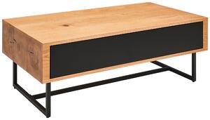 KONFERENČNÍ STOLEK, přírodní barvy, černá, dřevo, kov, kompozitní dřevo, 110/60/40 cm MID.YOU - Konferenční stolky, Online Only