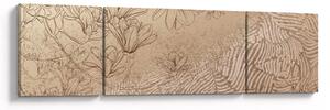 Obraz - Kreslené květy (170x50 cm)