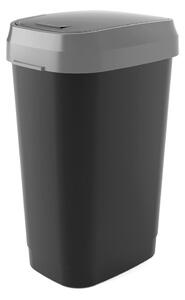 Černý plastový odpadkový koš 50 l Dual Swing – KIS