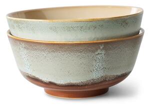 Set 2ks šedá miska s hnědým okrajem 70s Chef - Ø 19*8,5 cm - HKLIVING