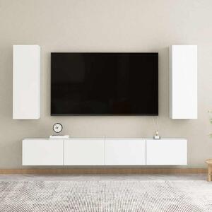 4dílný set TV skříněk bílý kompozitní dřevo 3074455