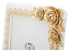 Béžový fotorámeček s detaily ve zlaté barvě Mauro Ferretti Rose, 21 x 26 cm
