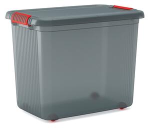 Šedý plastový úložný box s víkem 59x39x45 cm K Latch Box – KIS