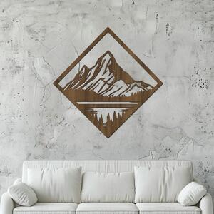 Dřevo života | Dřevěný obraz Pohled na hory | Rozměry (cm): 40x40 | Barva: Ořech