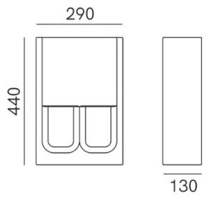Il Fanale Designová stojací lampa DOLMEN 2 ramena, v. 440 mm