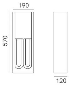 Il Fanale Designová stojací lampa DOLMEN 2 ramena, v. 570 mm