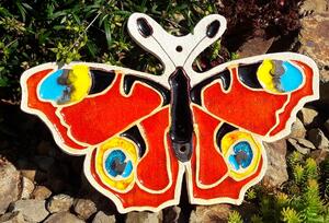 Keramický motýl Babočka červený