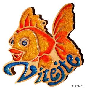 Keramická tabulka - vítejte - zlatá rybka