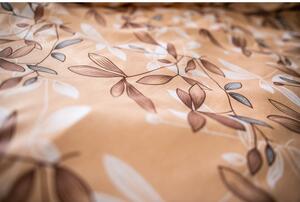 Hnědo-béžové povlečení z bavlněného saténu Cotton House Brenda, 140 x 200 cm