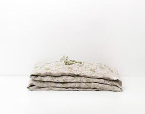 Dětské béžové lněné povlečení Linen Tales Botany, 140 x 200 cm