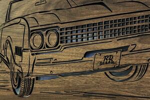 "Oldsmobile" světelný obraz 230V 120x50cm provedení povrchu: dub B