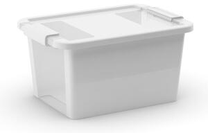 Bílý plastový úložný box s víkem 36,5x26x19 cm Bi-Box S – KIS