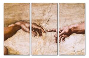 3dílná reprodukce obrazu Michelangelo Buonarroti - Creation of Adam