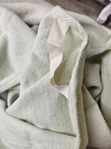 Pastelkově zelený slabounký bavlněný ručník / osuška s třásněmi Hammam - 90*180 cm