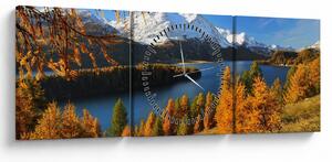 Obraz - Podzim v Alpách (s hodinami) (90x30 cm)