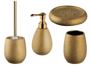 Erga Gold, toaletní WC kartáč na postavení, zlatý strukturovaný, ERG-06305