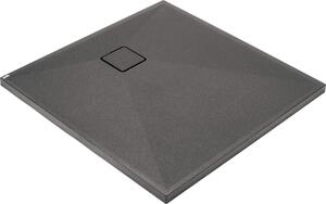 Deante Correo, čtvercová granitová sprchová vanička 80x80x3, 5 cm, antracitová metalíza, DEA-KQR_T42B