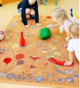 Hnědý oboustranný dětský koberec Narma Tähemaa, 140 x 200 cm