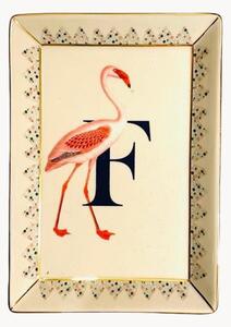 Dekorativní tác z kostního porcelánu Flamingo